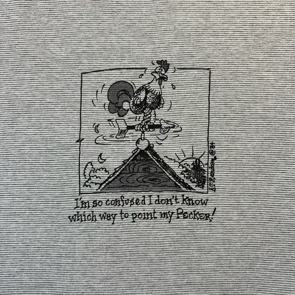 Vintage 80s Rooster Donโt Know Where To Point My Pecker T-shirt - Picture 4 of 4
